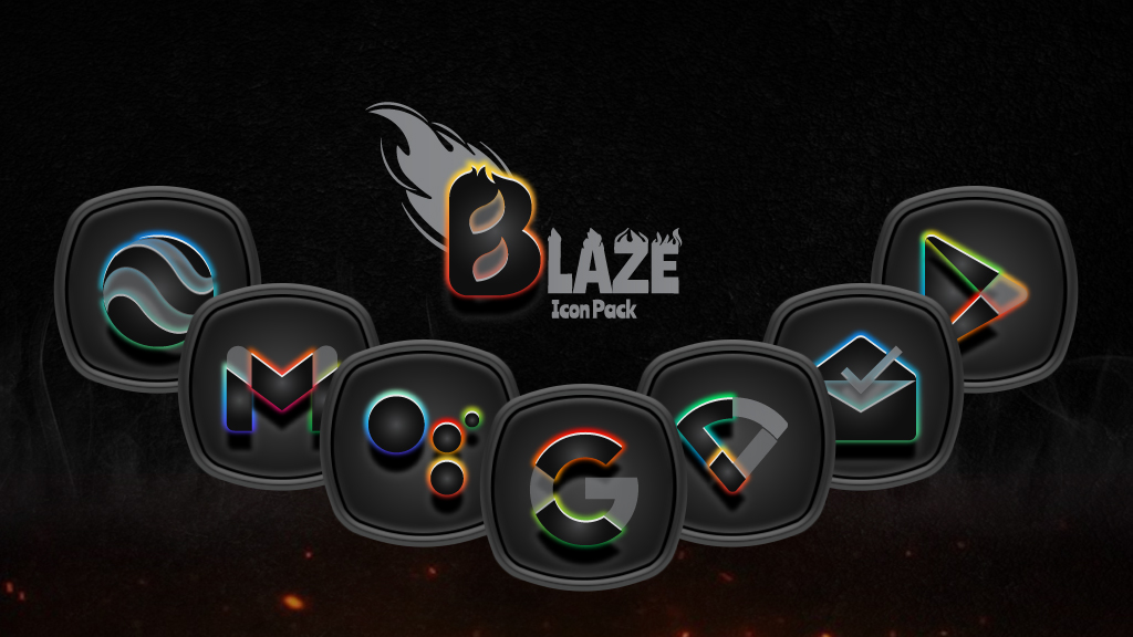 Blaze Dark Icon Pack‏ 2.0.4 APK + Mod (Unlimited money) إلى عن على ذكري المظهر