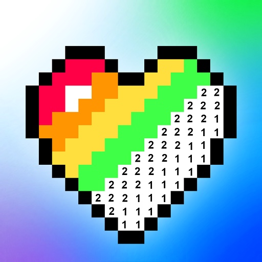 Pixel Art book・Color by number logo