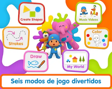 POCOYO Colorir para crianças Pinturas de desenhos divertidos colorindo  Pocoyó rainbow tv kids 