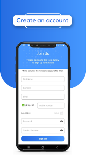 Android application LiftSplit - Carpooling App screenshort