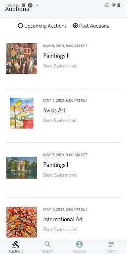 Android application Dobiaschofsky Live Bidding screenshort