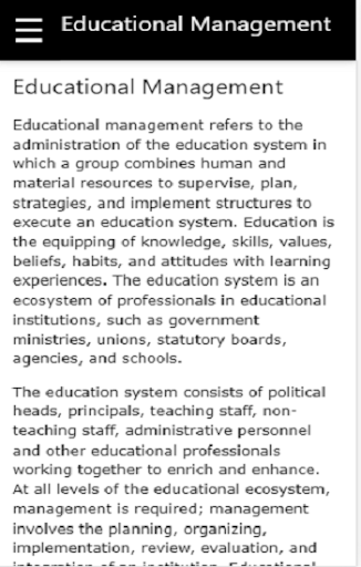 Educational Management Screen 2