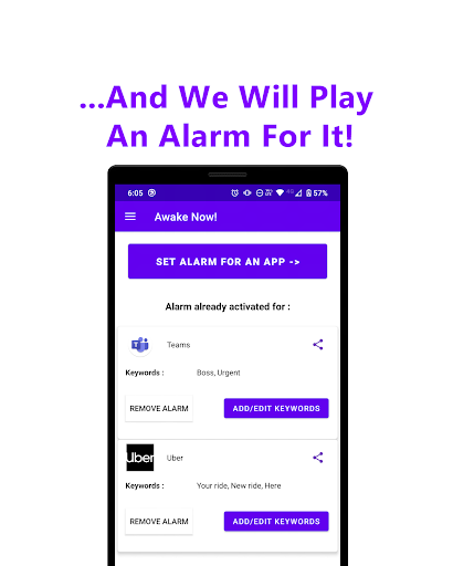 Screenshot of Awake Now! - Alarm For Apps