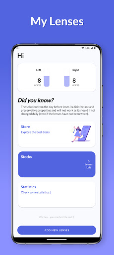 Android application My Contact Lenses screenshort