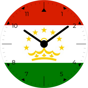 Tajikistan Analog Watch Face