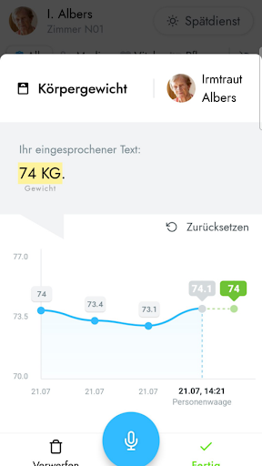 Android application voize Pflege (Beta) screenshort