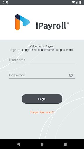 Android application iPayroll Kiosk screenshort