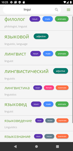 Dictionary - English/Russian Screen 2