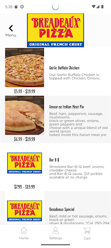 Screenshot of Breadeaux Pizza