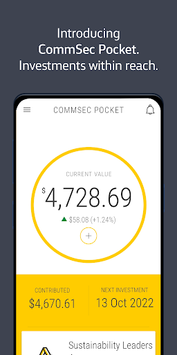 Android application CommSec Pocket screenshort