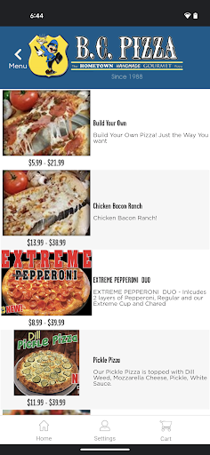 Screenshot of BC Pizza Dorr