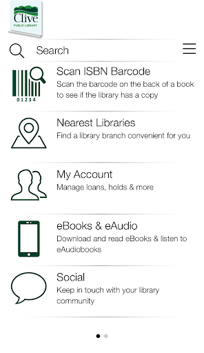 Android application Clive Public Library screenshort