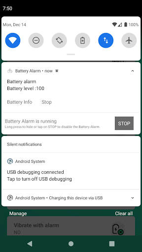Full Battery Alarm - Battery f