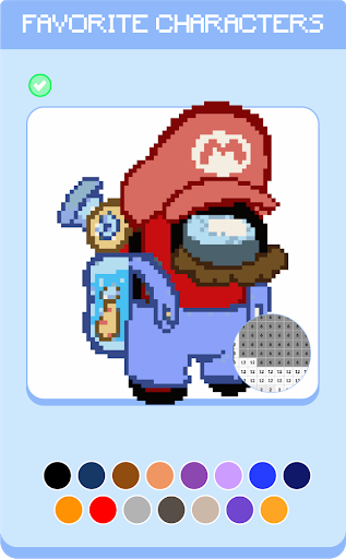 Imposter Pixel Art - Among US Color By Number