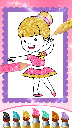 Glitter Dress Coloring Pages for Girls  Screenshots 15
