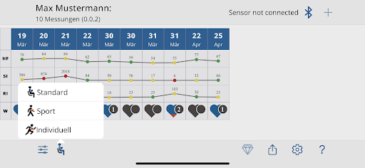HRV Analysis Screen 3