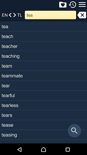 Android application English Tagalog Dictionary screenshort