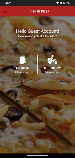 Delish Pizza Screen 3