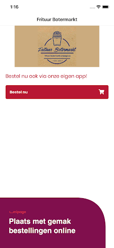 Android application Frituur Botermarkt screenshort