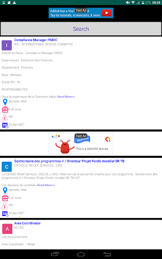 Android application Mali Jobs, Jobs in Mali screenshort
