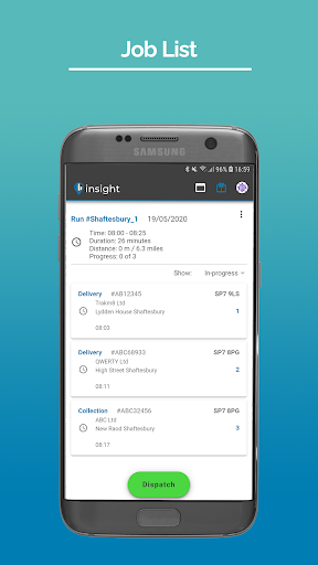 Android application Trakm8 Insight screenshort