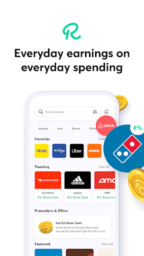 Android application Raise: Shop, Earn, Repeat screenshort