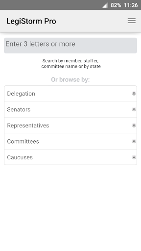 Android application LegiStorm screenshort