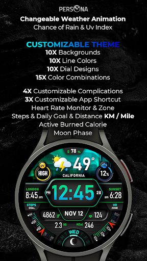 Digital Watch Face PER017 Axis Screen 2