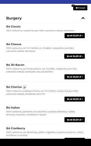 Bó burger and fries