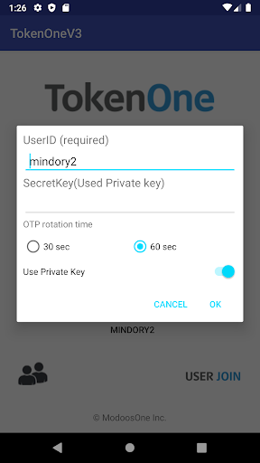 TokenOneV3 Screen 2