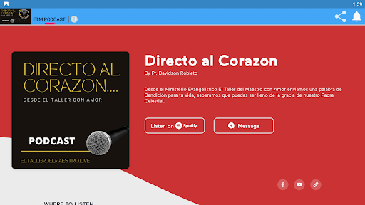 DIRECTO AL CORAZON PODCAST Screen 3