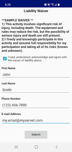 Offline Waivers Screen 2