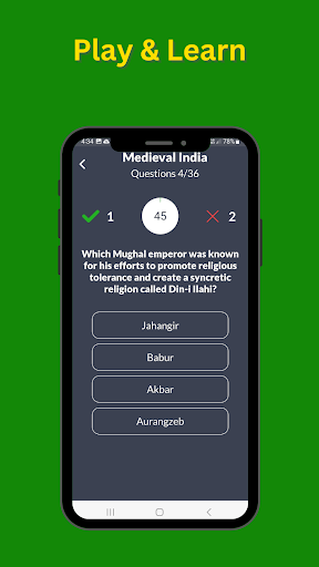 Inidan History Quiz Screen 2