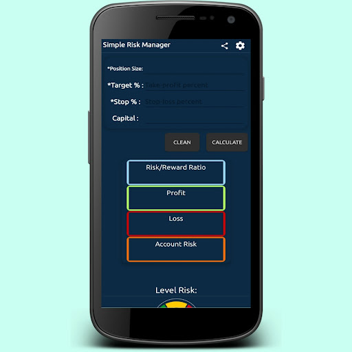 Android application Risk Calculator for Traders screenshort