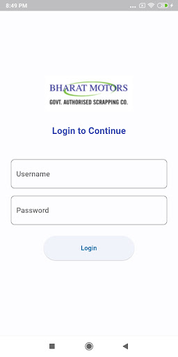 Android application Bharat Motors screenshort