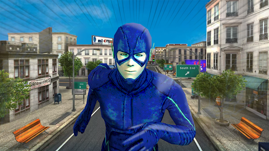Flash super hero city fighting
