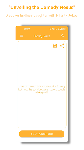 Android application Hilarity Jokes: Wit & Laughs screenshort