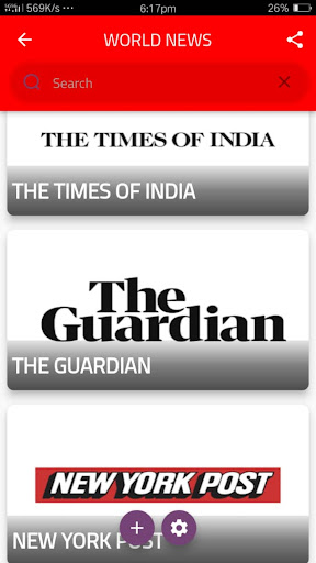 Android application World Newspaper Collection screenshort