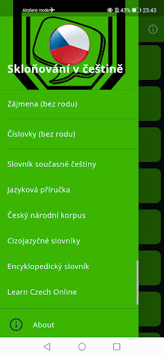 Czech Pocket Declensions Screen 2