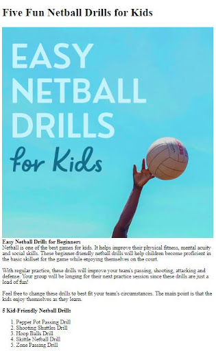 Android application How to Do Netball Training screenshort