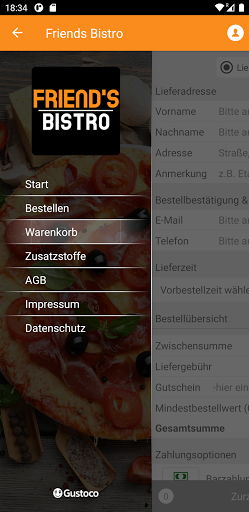Android application Friends Bistro screenshort