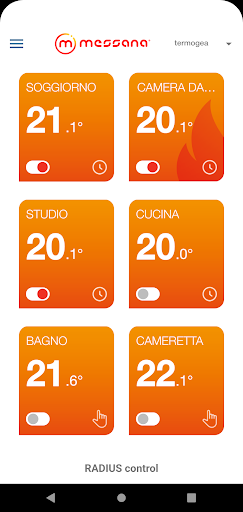 Android application Messana Radius Control screenshort