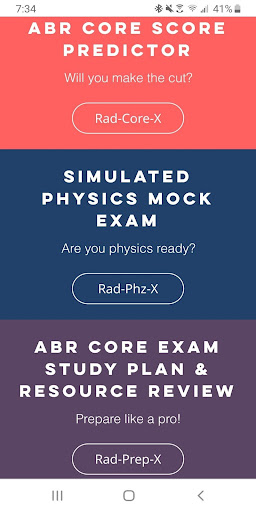 Android application Radiology Physics Qbank screenshort