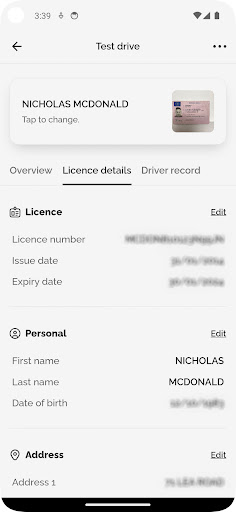 Test Drive Screen 3