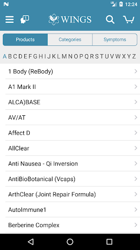 Android application Wings Dispensary screenshort
