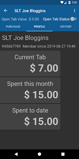 Bar Tab Screen 3
