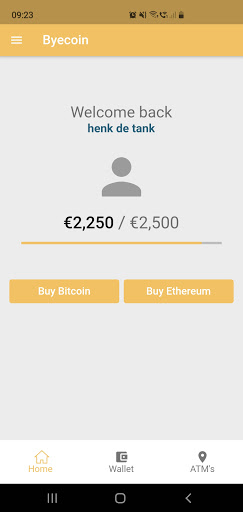 Android application ByeCoin screenshort
