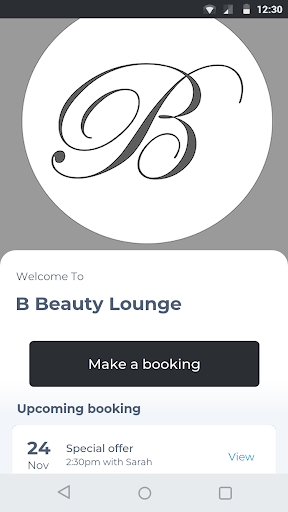 Android application B Beauty Lounge screenshort