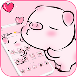 Cover Image of Download Pink Cute Love Piggy Theme 1.1.9 APK