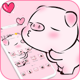 Pink Cute Love Piggy Theme icon